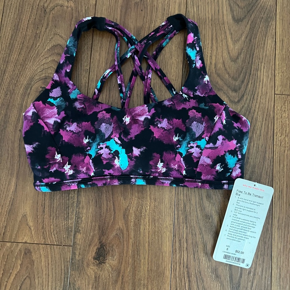 Lululemon Free to be Tranquil Bra Size 8 NWT